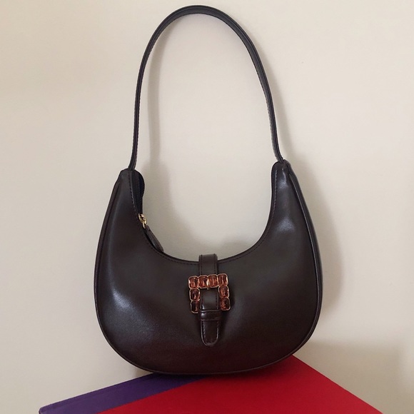 Liz Claiborne Handbags - Liz Claiborne leather mini bag with crystal buckle